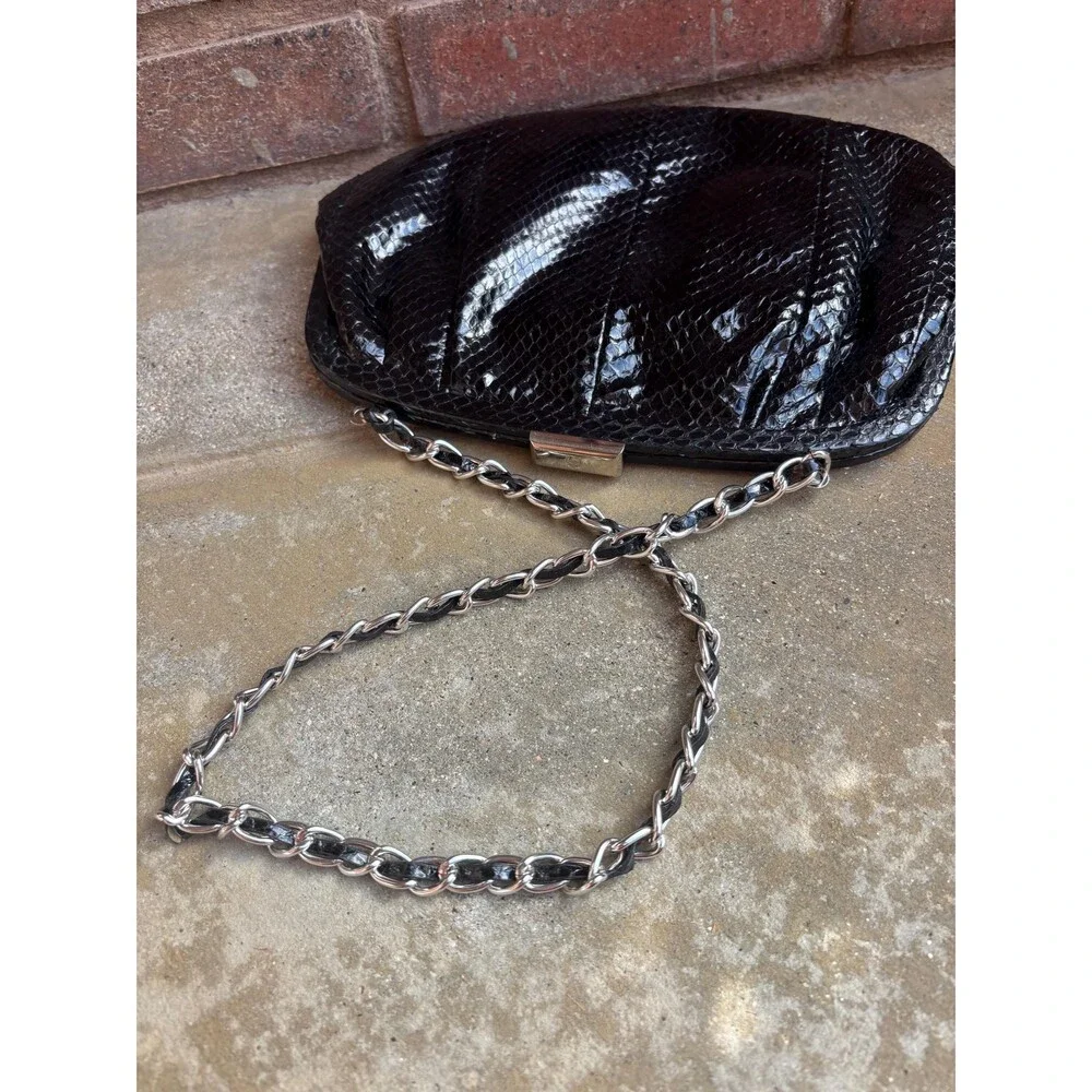 Etienne Aigner Black Snakeskin Purse